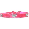 Petpal Croc Crystal Heart Dog Collar; Bright Pink - Size 16