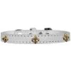 Mirage Pet 720-14 WTC12 Bronze Fleur De Lis Widget Croc Dog Collar; White - Size 12