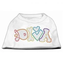 Petpal Technicolor Diva Rhinestone Pet Shirt; White - Large