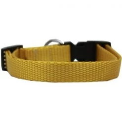 Mirage Pet 124-1 YWSM Plain Nylon Dog Collar; Golden Yellow - Small