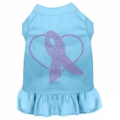 Petpal Pink Ribbon Rhinestone Dress for Dogs; Baby Blue - Extra Large