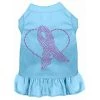 Petpal Pink Ribbon Rhinestone Dress for Dogs; Baby Blue - 2XL