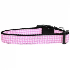 Petpal Pink Houndstooth Nylon Dog Collar - Medium