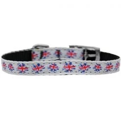 Petpal Graffiti Union Jack UK Flag Nylon Dog Collar with Classic Buckle 0.37 in. - Size 16