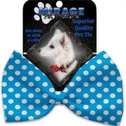Petpal Aqua Blue Swiss Dots Pet Bow Tie
