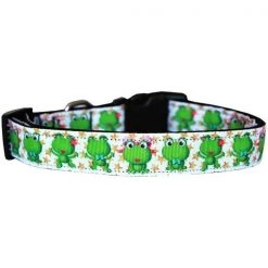 Mirage Pet 125-270 SM Happy Frogs Nylon Dog Collar - Small