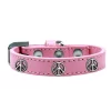 Petpal Peace Sign Widget Dog Collar; Light Pink - Size 12