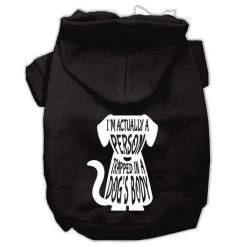 Petpal Trapped Screen Print Pet Hoodies; Black - Medium 12