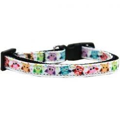 Petpal Bright Owls Nylon Ribbon Dog Collar - Small