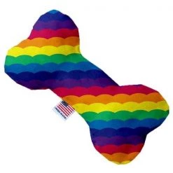 Petpal 6 in. Scalloped Rainbow Bone Dog Toy