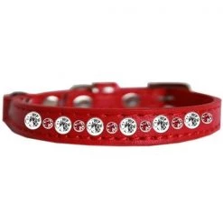 Petpal Posh Jeweled Cat Collar; Red - Size 10