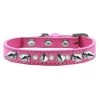 Petpal Crystal & Silver Spikes Dog Collar; Bright Pink - Size 14