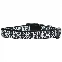 Mirage Pet 125-202 XL Damask Black Nylon Dog Collar; Extra Large