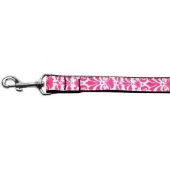 Mirage Pet 125-204 3806 Damask Bright Pink Nylon Dog Leash; 0.38 in. x 6 ft.