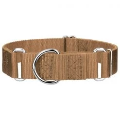 Mirage Pet 124-1M TNSM Plain Nylon Martingale Dog Collar; Small - Tan