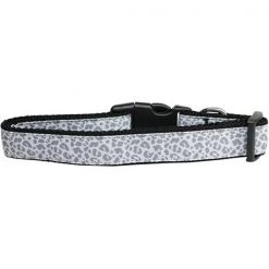 Mirage Pet 125-237 SM Silver Leopard Nylon Dog Collar; Small