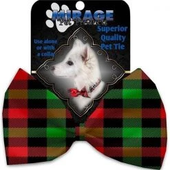 Mirage Pet 1306-BT Christmas Plaid Pet Bow Tie