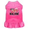Mirage Pet 58-441 BPKSM Love Machine Screen Print Dog Dress; Bright Pink - Small
