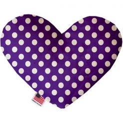 Mirage Pet 1245-CTYHT6 Royal Purple Swiss Dots Canvas Heart Dog Toy - 6 in.