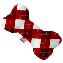 Mirage Pet 1311-CTYBN6 Candy Cane Argyle Canvas Bone Dog Toy - 6 in.
