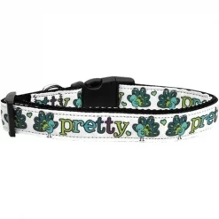 Mirage Pet Products 125-135 XS Pretty as a Peacock Nylon Dog Collar; Extra Small