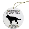 Mirage Pet ORN-R-B38 Breed Specific Round Christmas Ornament German - Shepard
