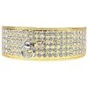 Mirage Pet 82-24-GDC18 5 Row Rhinestone Designer Croc Dog Collar; Gold - Size 18