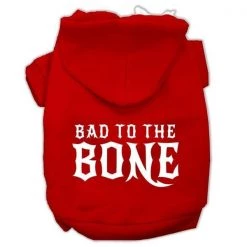 Mirage Pet 62-128 SMRD Bad to the Bone Dog Pet Hoodies; Red - Small 10