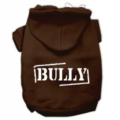 Mirage Pet 62-22 XXLBR Bully Screen Printed Pet Hoodies; Brown - 2XL 18