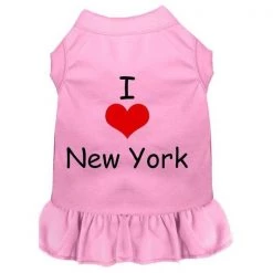 Mirage Pet 58-07 4XLPK I Heart New York Screen Print Dress; Light Pink - 4X 22