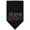 Petpal Peace Love Hope Breast Cancer Rhinestone Pet Bandana; Black - Small