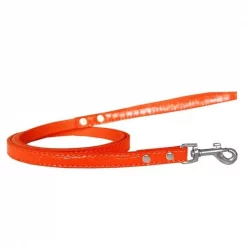 Mirage Pet 720-04 ORC1204 Plain Croc Leash; Orange - 0.5 in. x 4 ft.