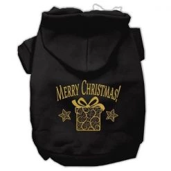 Petpal Golden Christmas Present Pet Hoodie; Black - Large