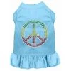 Mirage Pet 57-19 XSBBL Rhinestone Rasta Peace Dress; Baby Blue - Extra Small