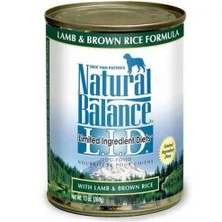Natural Balance Pet Foods 723633071130 13 oz Limited Ingredient Diets Lamb & Brown Rice Formula Canned Dog Food - Case of 12