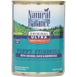 Natural Balance Pet Foods 723633431163 13 oz Ultra WBH Chicken; Duck & Brown Rice Puppy Formula Canned Dog Food; Case of 12