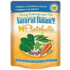 Natural Balance Pet Foods 723633531009 Natural Balance Platefulls Turkey Chicken & Duck Formula in Gravy Cat Food; Case of 24