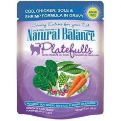 Natural Balance Pet Foods 723633531016 Natural Balance Platefulls Cod Chicken Sole & Shrimp Formula in Gravy Cat Food; Case of 24