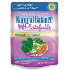 Natural Balance Pet Foods 723633540070 3 oz Natural Balance Platefulls Indoor Turkey & Duck Formula In Gravy Cat Food - Case of 24