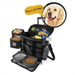 Overland Dog Gear ODG40 Rolling Week Away Travel Bag for Dog; Black