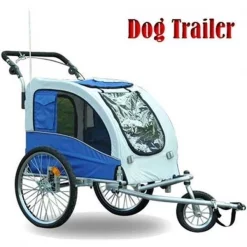 Onlinegymshop.Com Online Gym Shop CB15799 Elite II Pet Dog Bike Trailer Stroller Jogger with Suspension; Blue