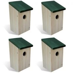 Onlinegymshop.Com Online Gym Shop CB18596 Bird House Nesting Box Wood - 4 Piece