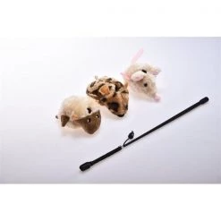 Cat Craft 3102003 EK QC Wand Toy Set with Nine Plush Toys; Multi Color - 9 Total Plus 3 Wands