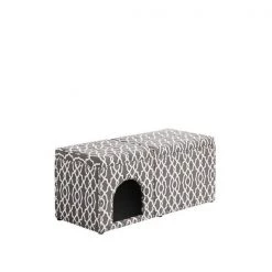ORE International HB4802 18 in. Cassidy Smoky Gray Pet Housing with Storage Bench