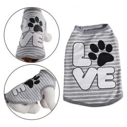 Primeware 6100-LG Love Dog Shirt Grey Stripe - Large