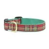 Up Country Organics Up Country CSPCQ2W Christmas Sparkle Plaid Pet Collar - Small Wide