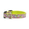 Up Country Organics Up Country PKPCQ3W Pink Palms Pet Collar - Medium Wide
