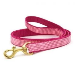 Up Country Organics Up Country PKGLFLWD 6 ft. Wide Double Sided Pink Gingham Lead for Pet