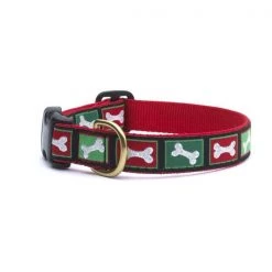 Up Country Organics Up Country XBOCQ2W Christmas Bones Pet Collar - Small Wide