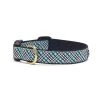 Up Country Organics Up Country AQPCQ3W Aqua Plaid Pet Collar - Medium Wide
